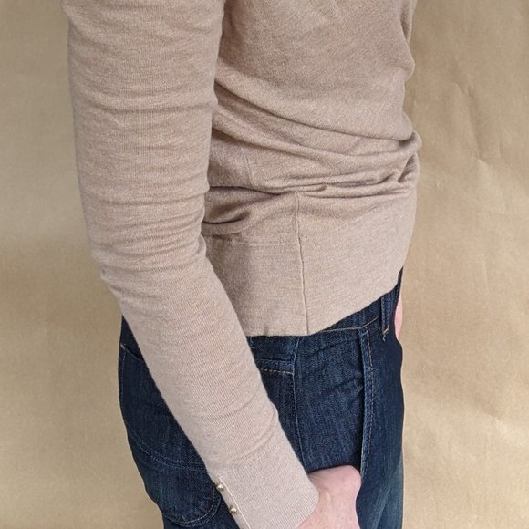 WHBM camel/khaki long sleeve faux wrap, sz S. Name your price: make an offer! - Picture 8 of 13